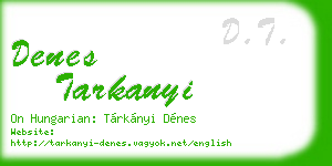 denes tarkanyi business card